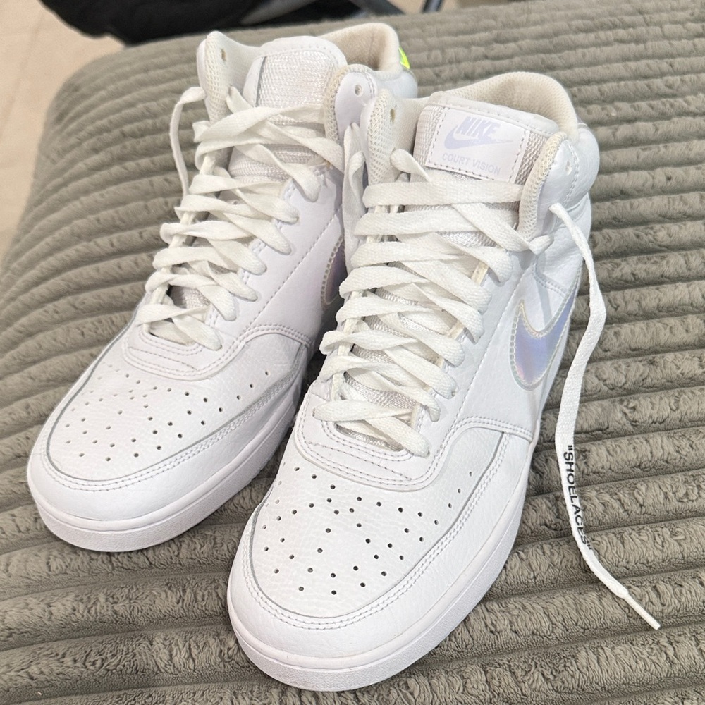 Nike court Vision  White and Gray High-Top Sneakers for men’s